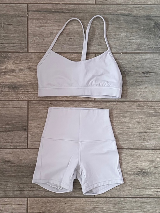 lululemon athletica Pants - Lululemon Starch Blue Flow Y Bra and Align Shorts 4"